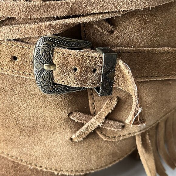 Naughty Monkey Womens Sz 10 Shoes Brown Suede Fringe Boho Western Fashion Boots - Picture 13 of 14